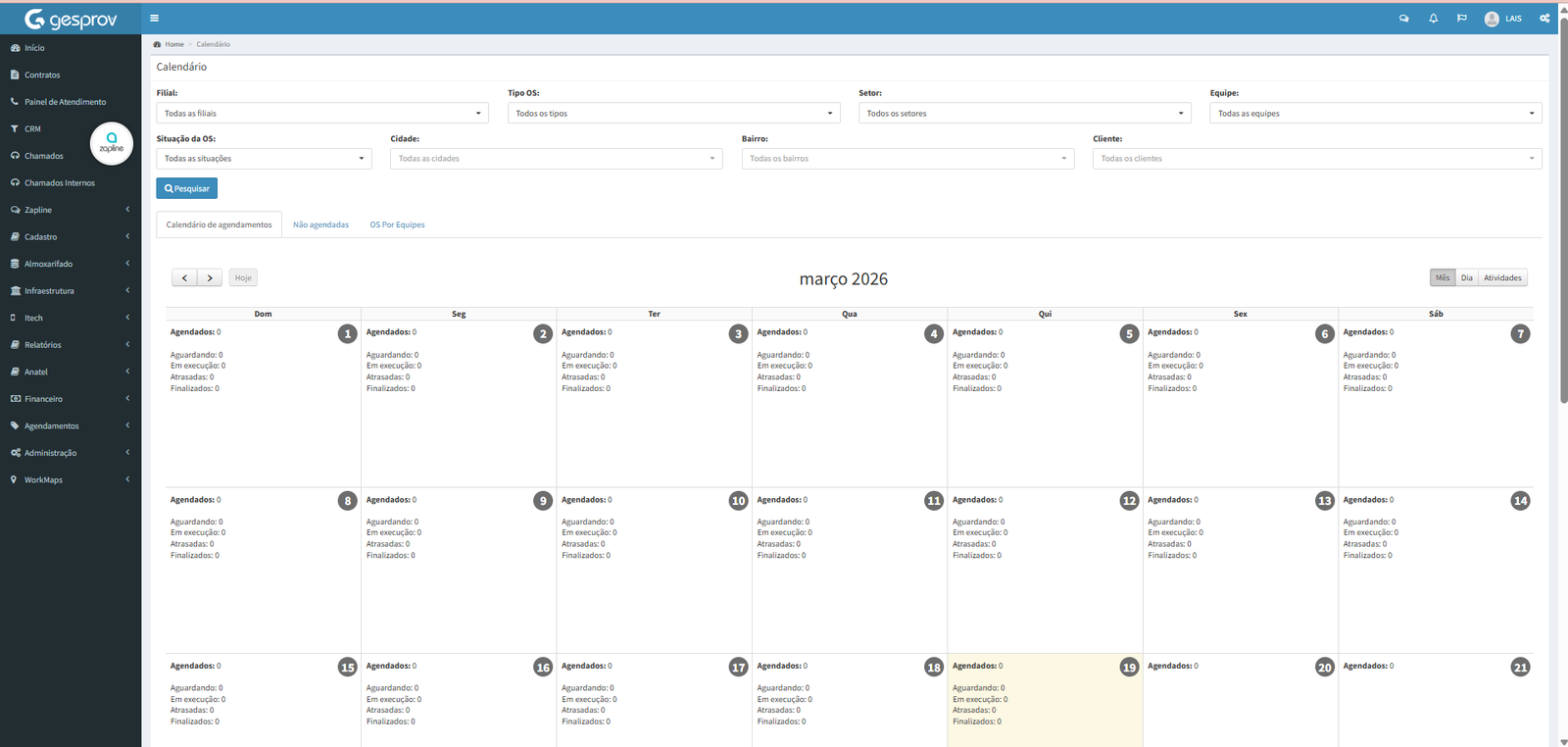 Scheduling calendar